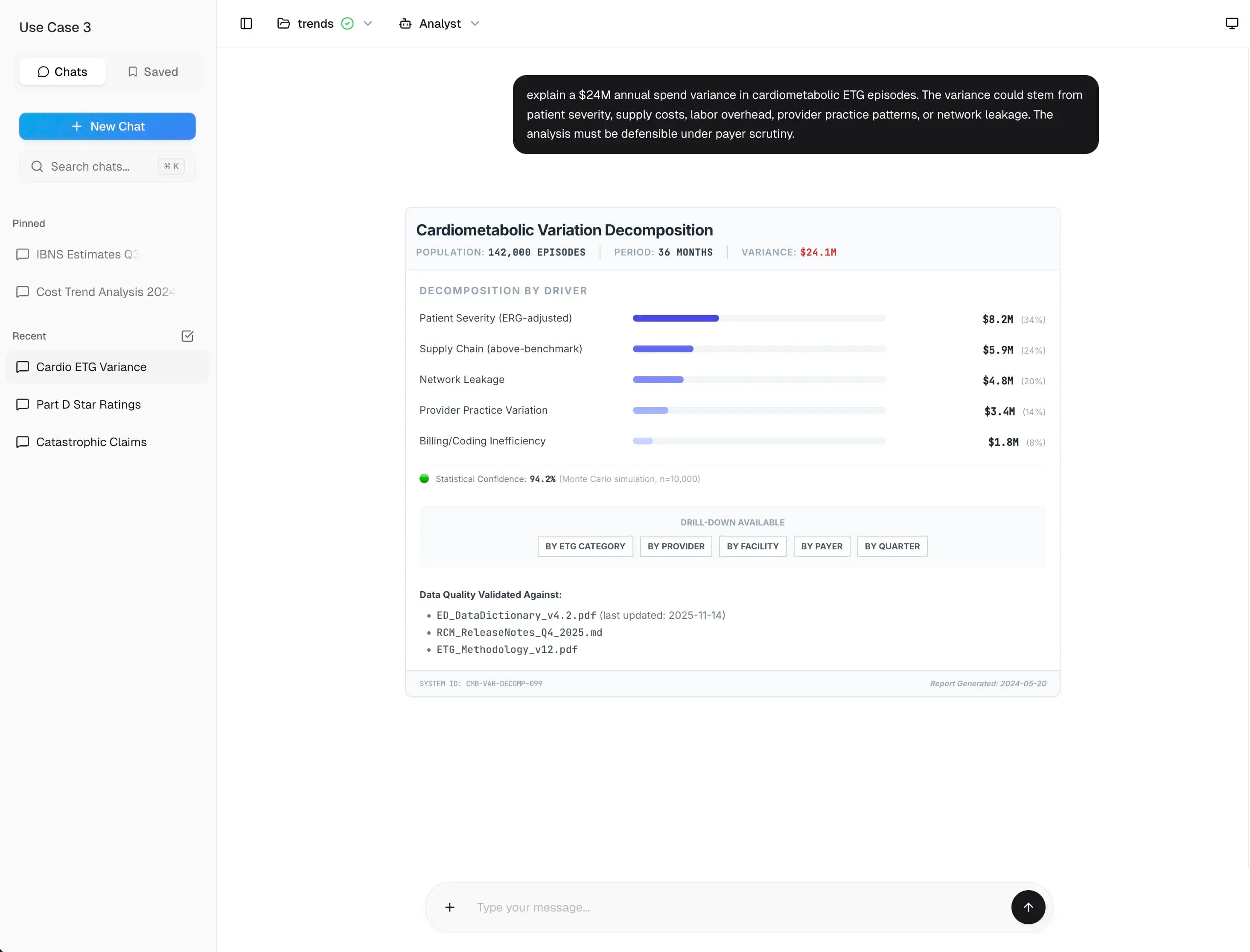Cardiometabolic variation decomposition dashboard