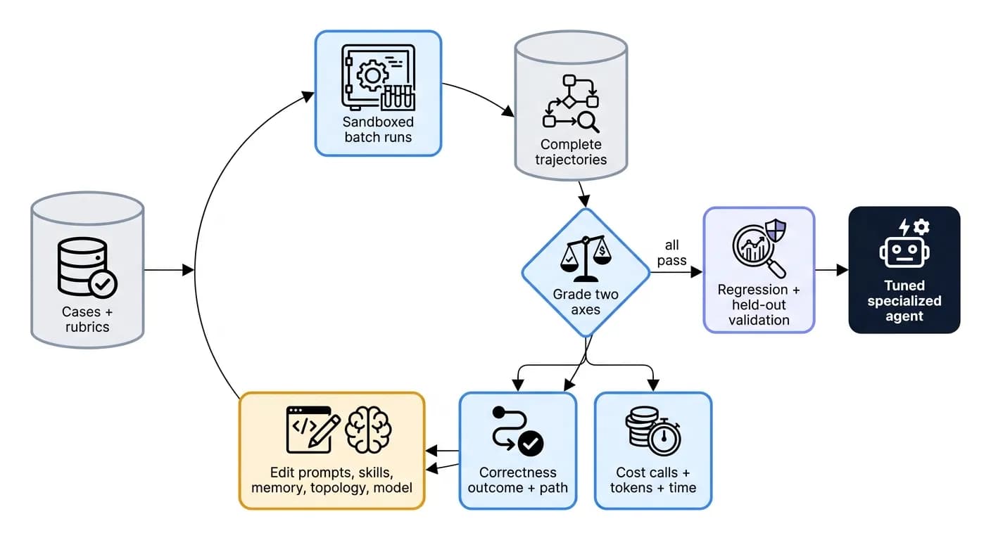 Circular optimization loop for specialized agents
