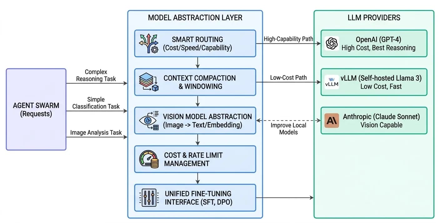 Model Abstraction Layer - cost-optimized agent system with multiple model assignments